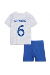 Ranska Matteo Guendouzi #6 Jalkapallovaatteet Lasten Vieraspeliasu MM-kisat 2022 Lyhythihainen (+ Lyhyet housut)